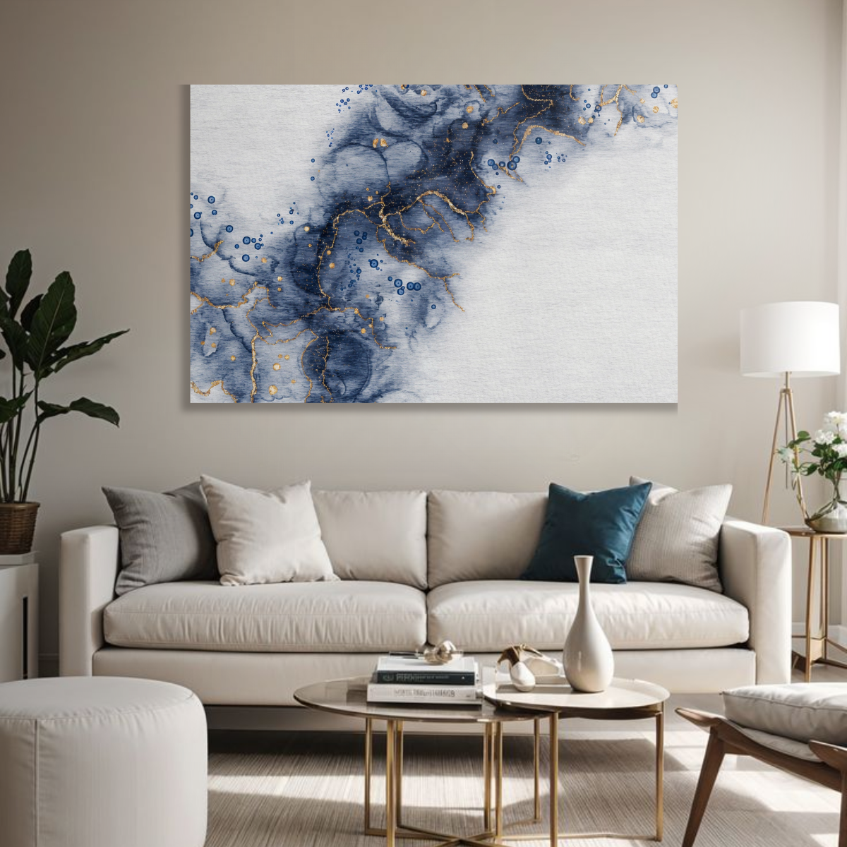 CUADRO AZUL MARMOLADO