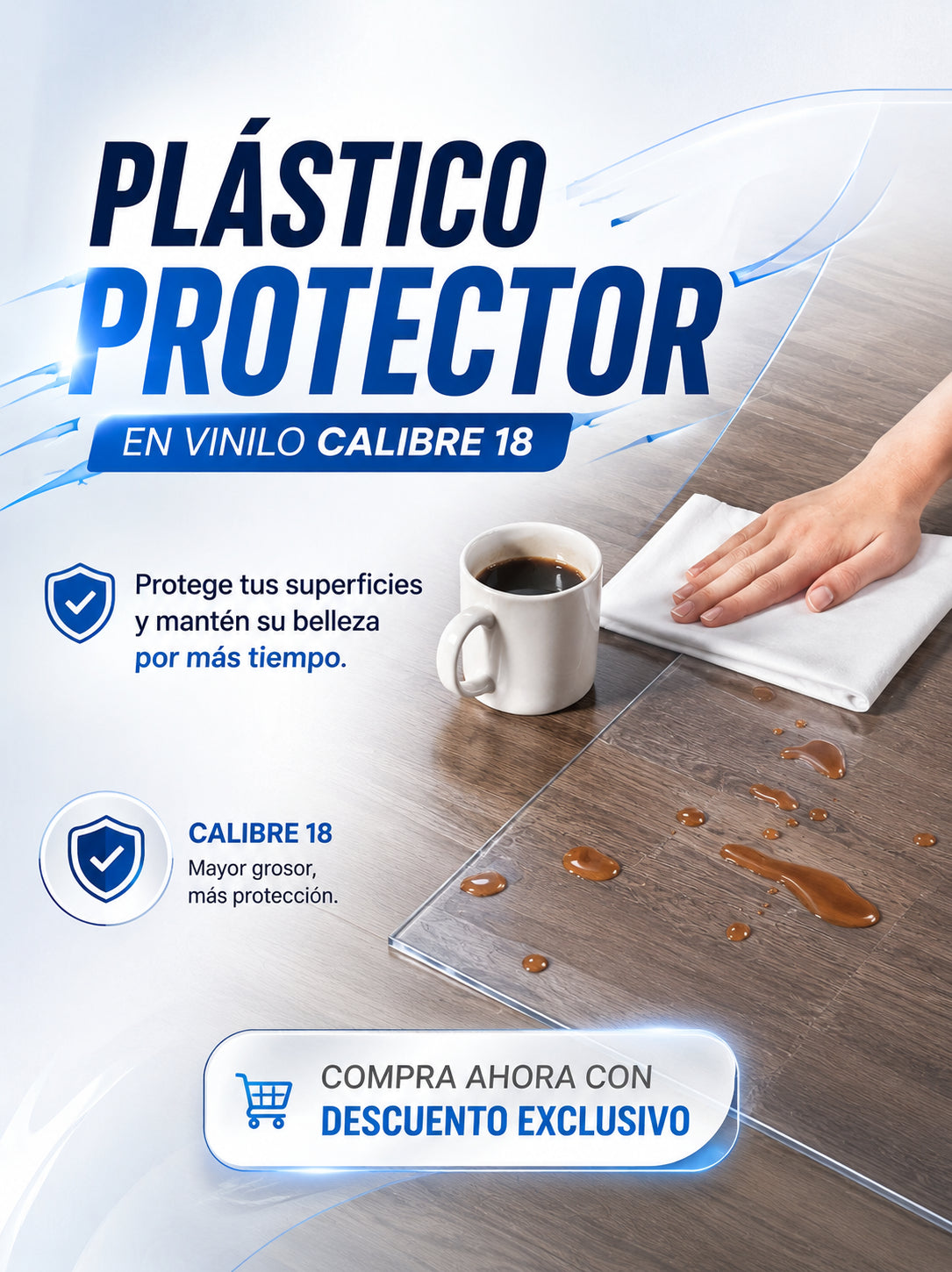 Protector de Superficies en vinilo Calibre 18 (1 m x 1.50 cm)