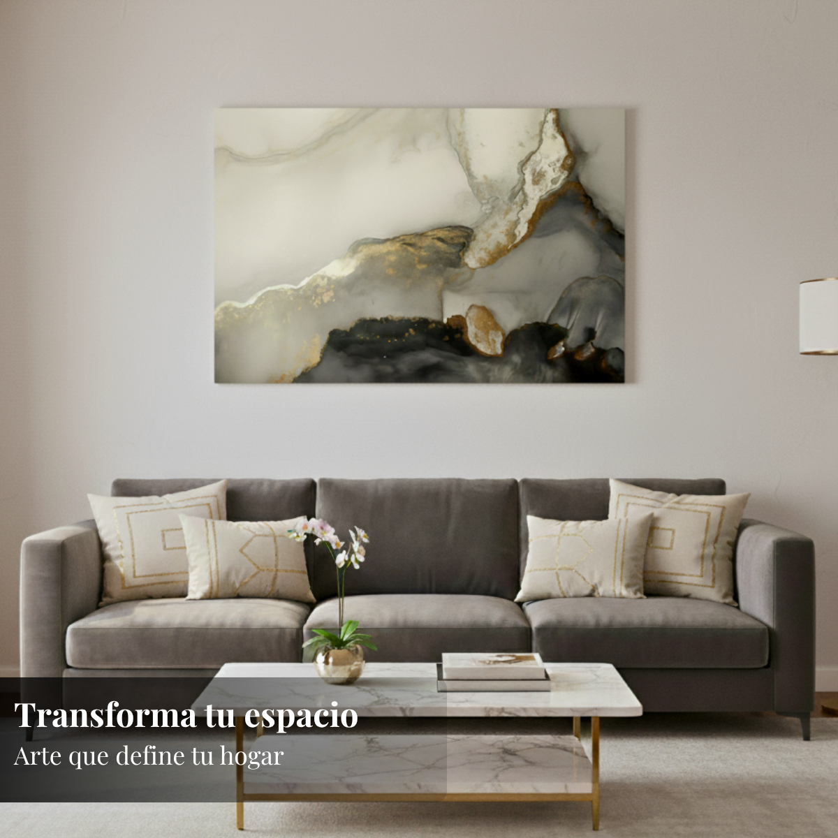 CUADRO MARMOLADO OSCURO